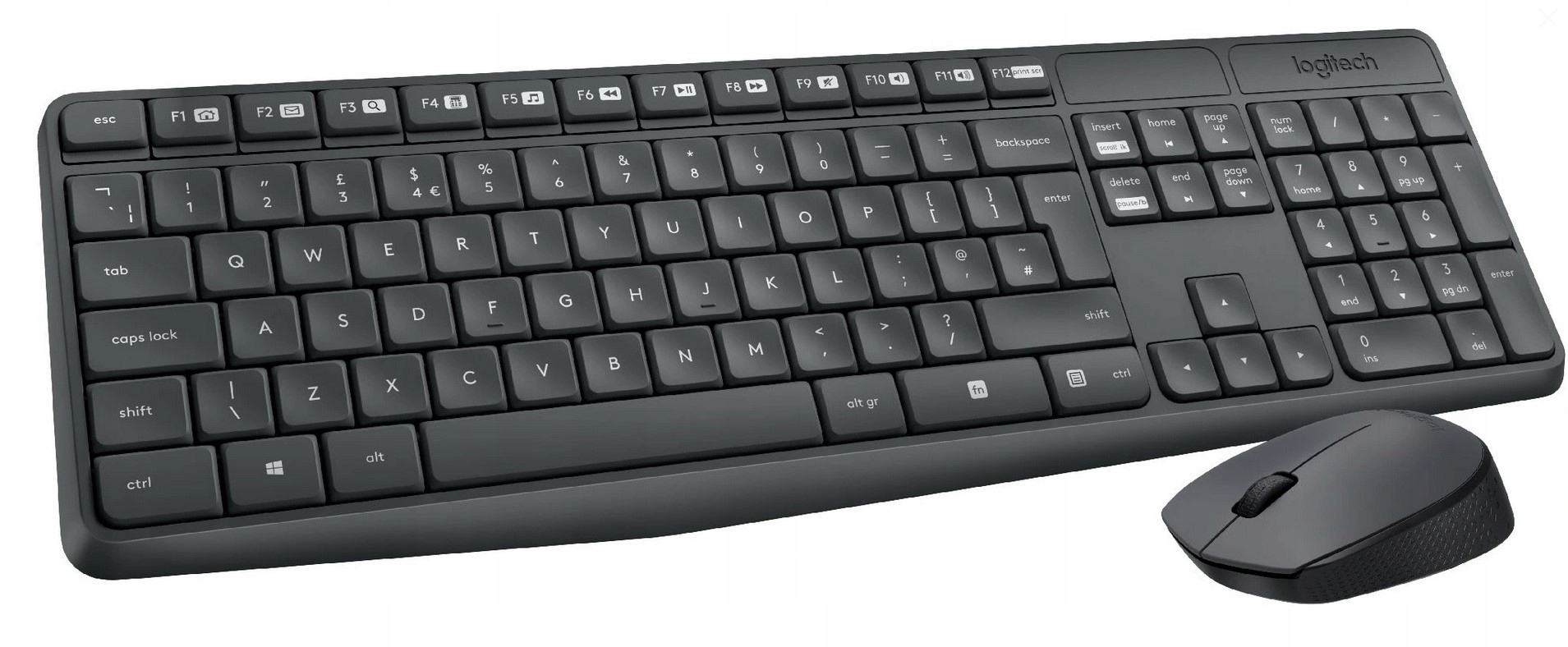 Súprava klávesnice a myši v šedej farbe Logitech
